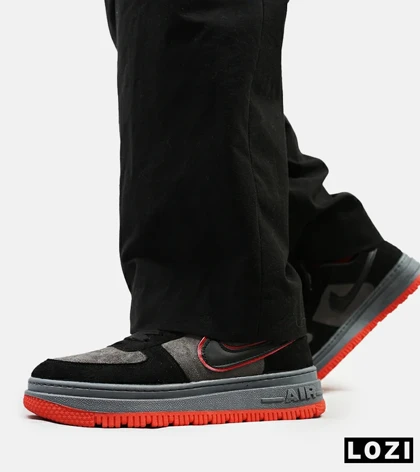 کفش کتانی مردانه و زنانه طوسی مشکی قرمز نایک NIKE AIR FORCE مدل 4192