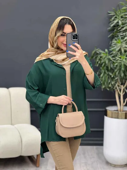 مانتو دکمه مخفی بغل چاک
