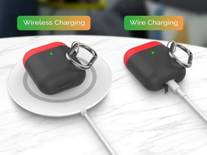 کاور سیلیکونی دو درب قلاب دار ایرپاد 1 و 2 آها استیل AHAStyle PT46 Case Airpods 1/2
