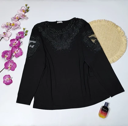 شومیز گیپوردار مدل گلسا کد 50273