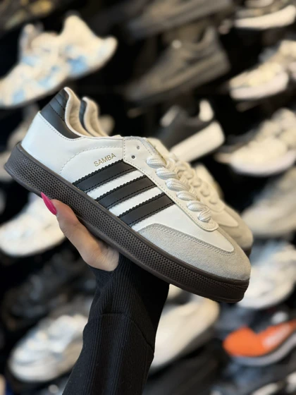 کفش کتانی دخترانه سامبا سفید مشکی