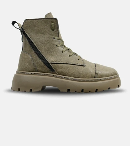 نیم بوت چرمی مردانه زیتونی Timberland