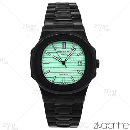 ساعت پتک فیلیپ ناتیلوس مردانه مشکی آبی تیفانی 106727