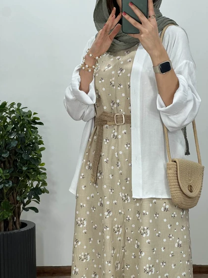 سرهمی شکوفه همراه با کمربند 9 کد 2502