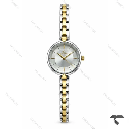 ساعت زنانه الگانس رفرنس EL007 دورنگ طلایی صفحه سیلور Elegance-11492-L