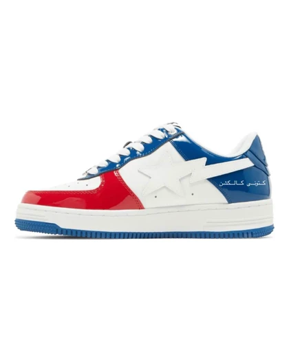 کتانی بیپ استا آبی قرمز A Bathing APE Bape STA Blue Red