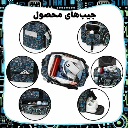 ست سه تیکه از برند اسمیگل و جاسمین استار(کوله پشتی-ساک-کیف غذا) طرح پلی استیشن