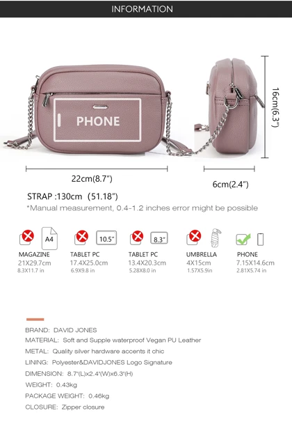 کیف دوشی مدل David Jones CM6740A