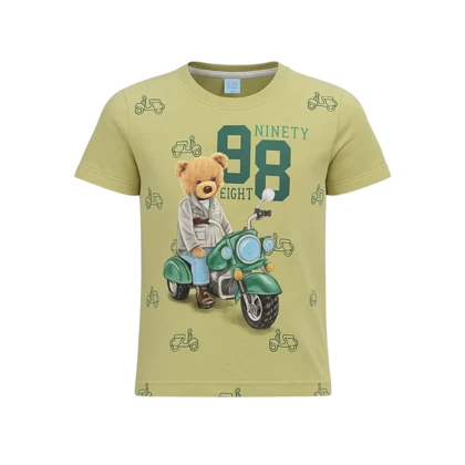 ست تیشرت آستین کوتاه و شلوارک راحتی پسرانه مدل PJ1034