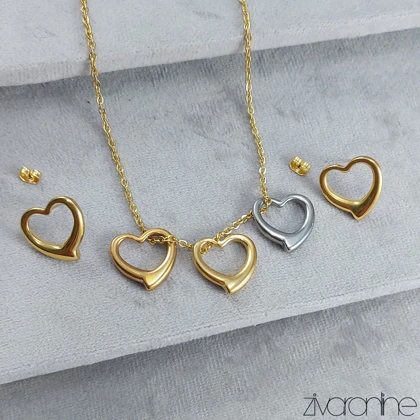 نیم ست مدل قلب سه رنگ 10075