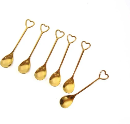 قاشق دسر خوری‌طلایی طرح قلب