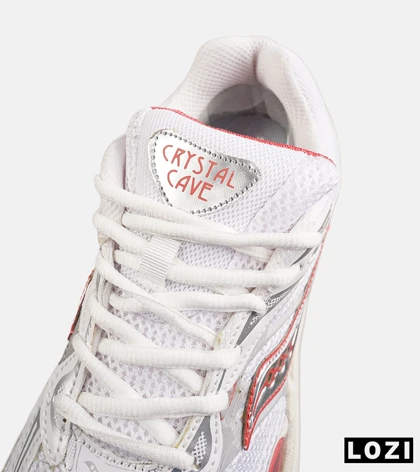 کفش کتانی مردانه و زنانه سفید نارنجی Saucony pro grid omni 9 مدل 8642