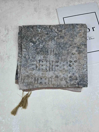 روسری نخی کلیشه طرح شالیزار کد 300
