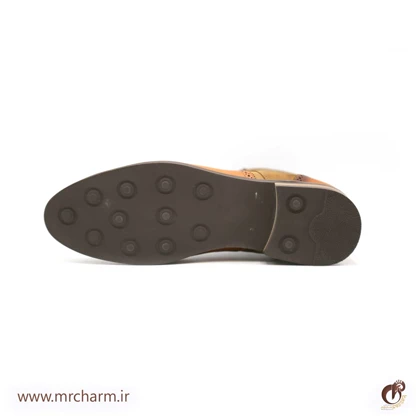 نیم بوت عسلی چرم mrc30096