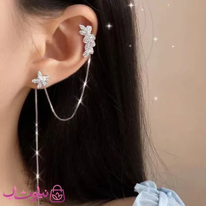 گوشواره دورگوش زنانه نگین‌دار (جفت)