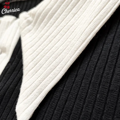 کراپ آستین بلند یقه دار