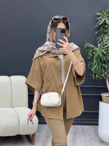 شومیز دو جیب پایین هلال