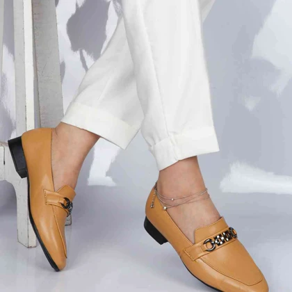 کالج مردانه زیره خوکی خردلی (DD) - کفش چرمی مجلسی و روزمره 3819