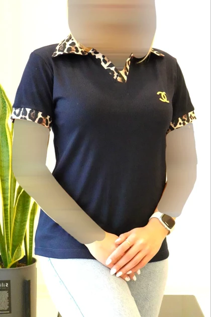 تیشرت یقه پلنگی 3093