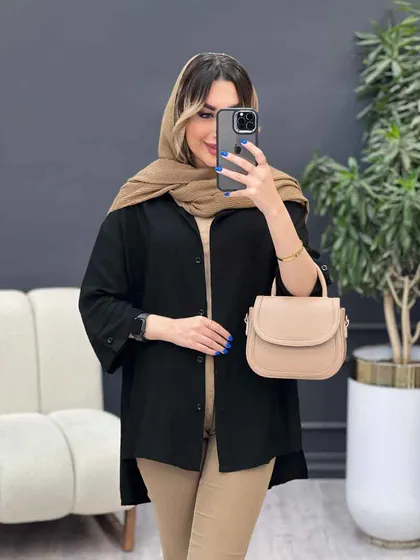 مانتو دکمه مخفی بغل چاک