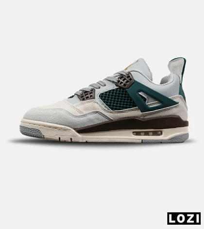 کتانی ساق‌دار زنانه و مردانه کرم سبز Nike air jordan 4 مدل 8047