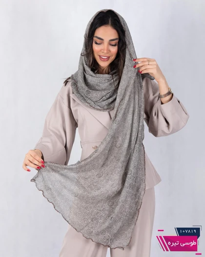 شال حریر پفکی طرح گل