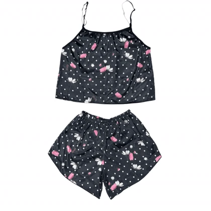 ست تاپ و شلوارک طرح گل 155