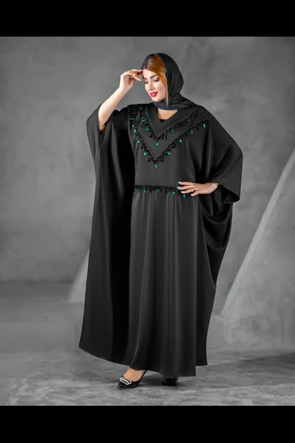 مانتو مجلسی عبایی جلو کار شده