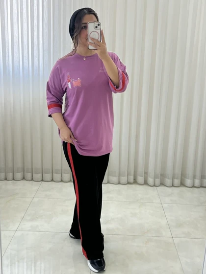 ست تیشرت شلوار اسپرت دخترانه و زنانه راحتی کد 593