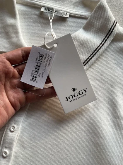 پولوشرت آستین بلند سفید ترک JOGGY کد 271