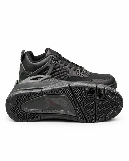 کفش کتانی بزرگ پا مردانه مدل نایکی جرن فور مشکی فول Nike jordan 4