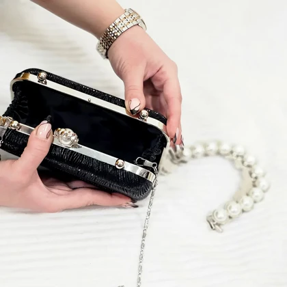 کیف مجلسی زنانه دسته مرواریدی کد 1752