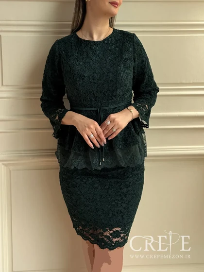 بلوز دامن مخمل گیپور