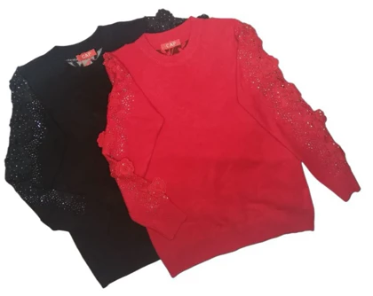 بلوز بافت مجلسی زنانه گپ ترک گل برجسته