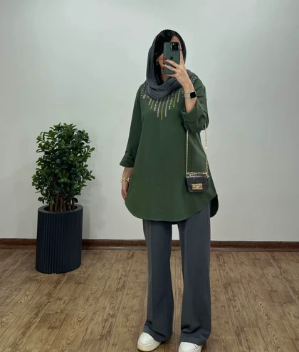 مانتو جلو گلدوزی رعنا 3
