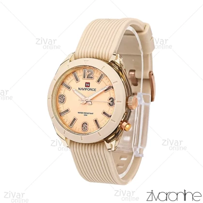 ساعت اورجینال ناوی فورس NaviForce دخترانه صفحه گرد کرم 106979