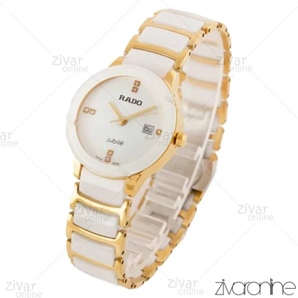 ساعت رادو زنانه سرامیکی طلایی سفید 103618