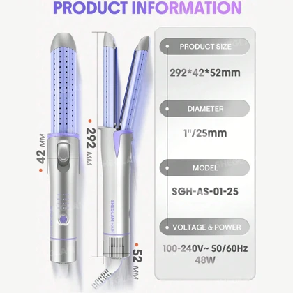 حالت دهنده مو شیگلم SHEGLAM اصل مدل Cool Lock Airflow سه کاره سایز 25mm