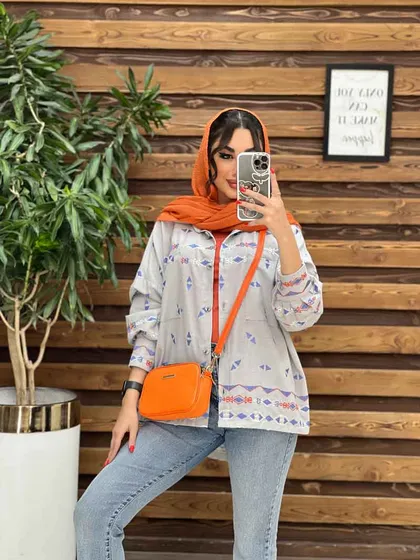 مانتو شومیزی گلدوزی مثلثی