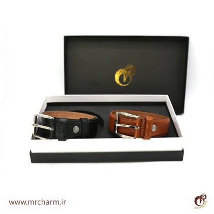 ست هدیه کمربند چرم مردانه mrc131-43