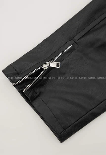 بایکر چرم یقه ایستاده کد1004937