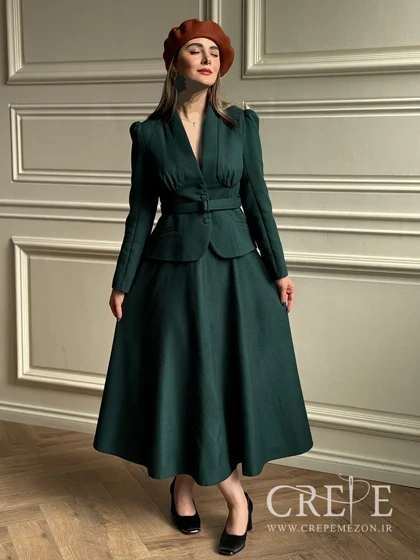 کت دامن کشمیر یقه ایستاده نیکی