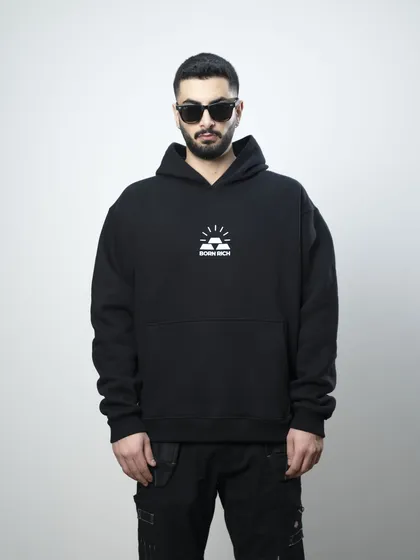 هودی مدل LOGO TYPE مشکی برند بورن ریچ bornrich