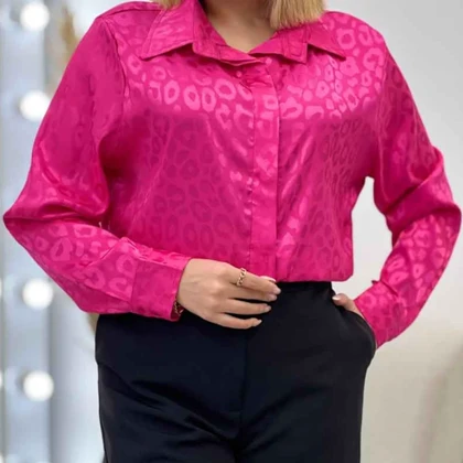 شومیز زنانه پلنگی حریر ساتن