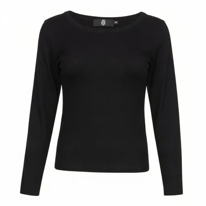 بلوز آستین بلند زنانه پپا مدل Roundneck رنگ مشکی