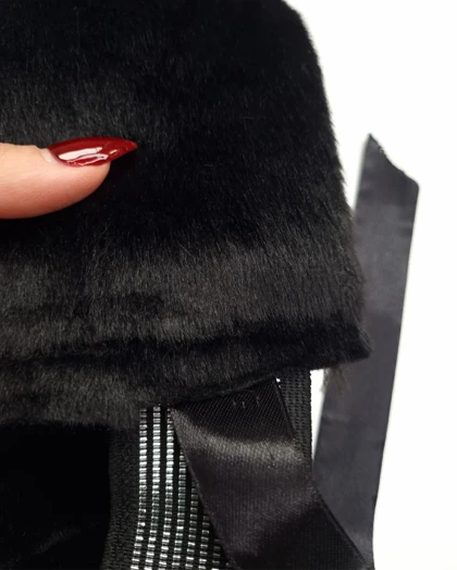 هدبند روسی خز الوان و مشکی سیلکا