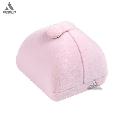 جعبه انگشتر مخملی Pink Velvet Ring Box