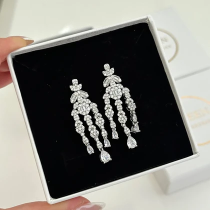 گوشواره آویز طرح جواهر کد 674
