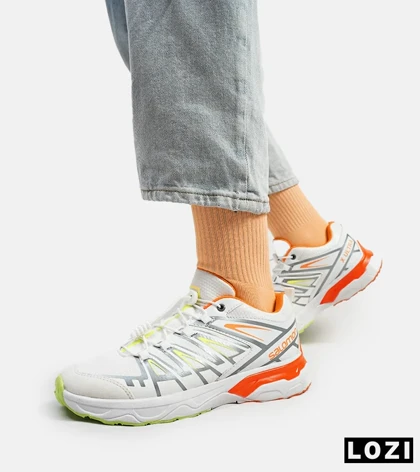 کفش کتانی بزرگ پا سفید نارنجی سالومون Salomon X ULTRA