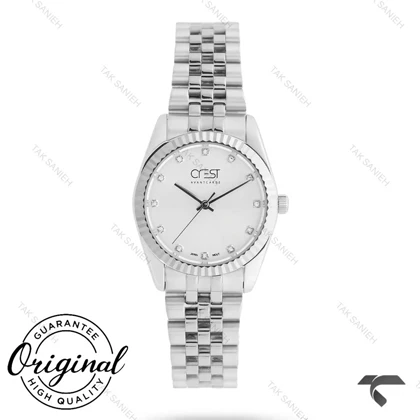 ساعت کرست زنانه 6339-5 نقره ای صفحه سفید Crest-11170-L